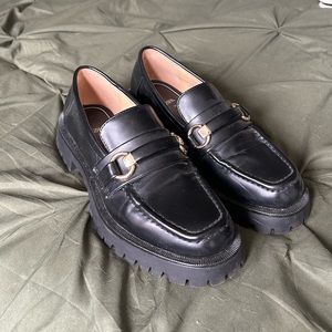 Black Zara loafers